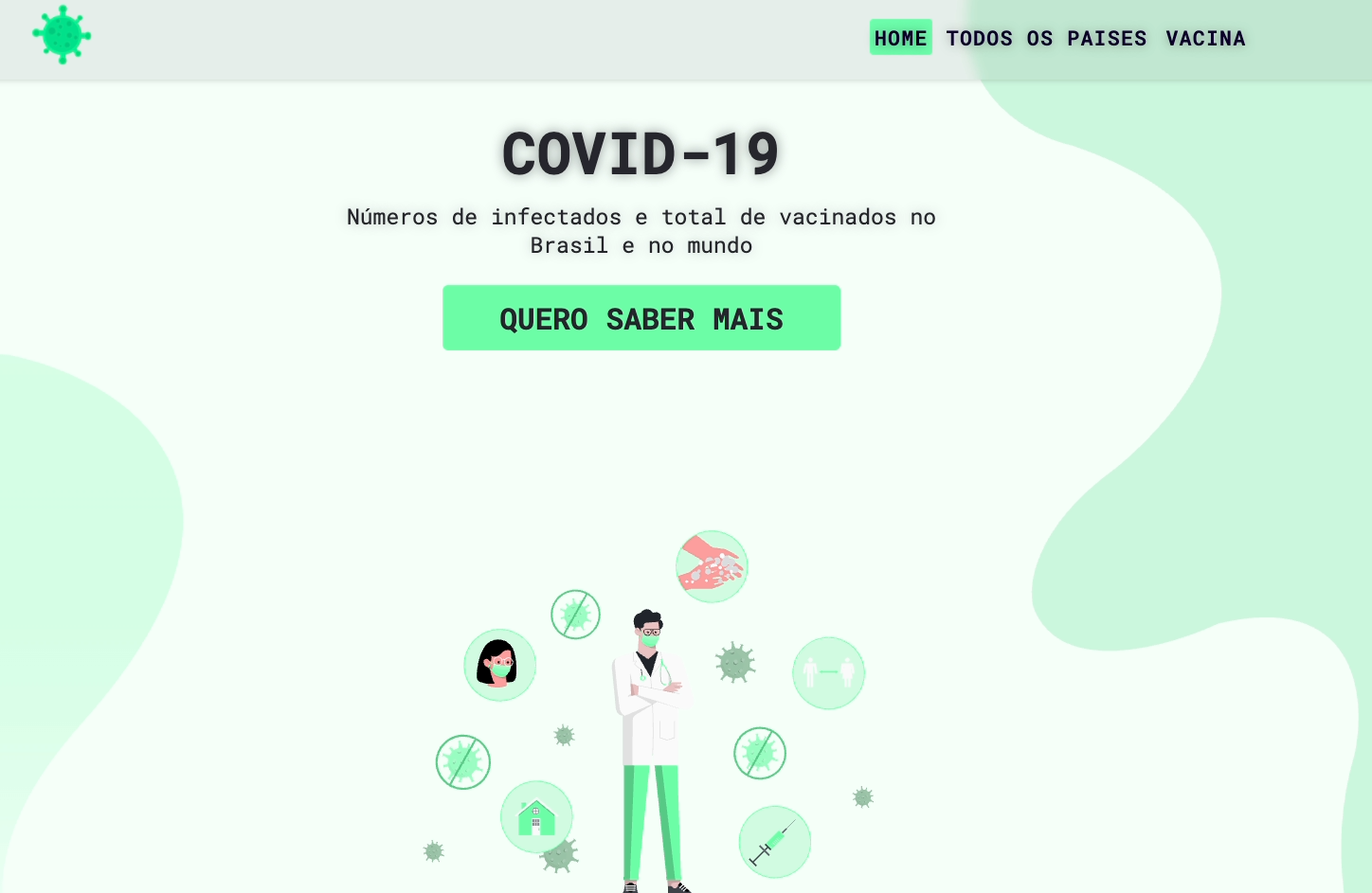 Preview do projeto Tracker COVID